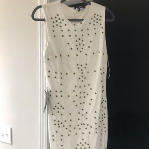 Bebe midi off white Studded dress